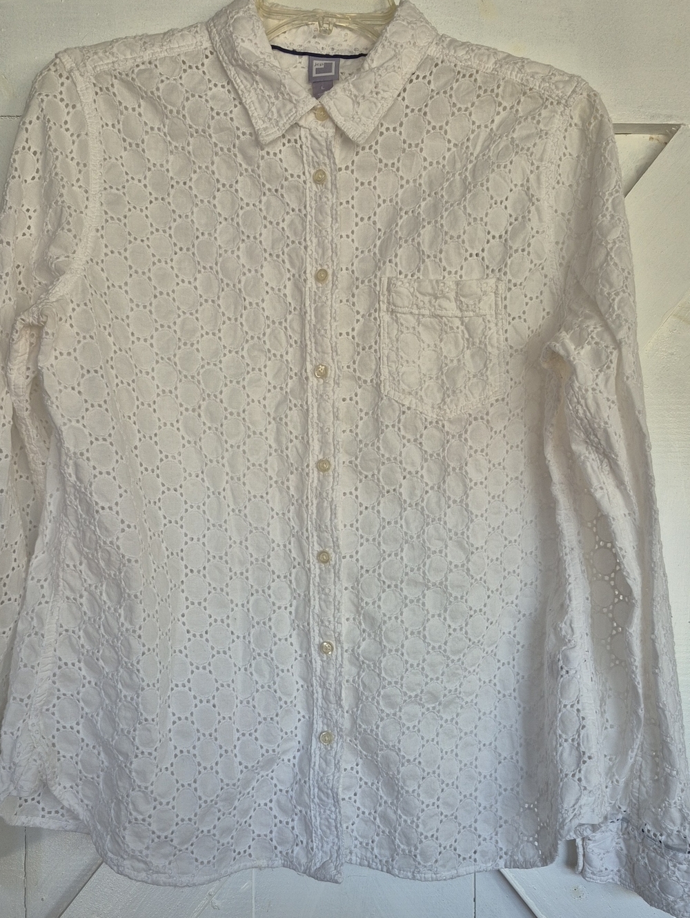 jcpenney White Eyelet Button-Down Shirt